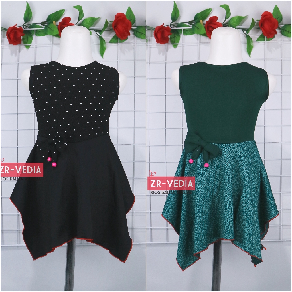 Dress Alona uk 1-2 Tahun /  Dres Anak Perempuan Cewek Baju Pakaian Murah Casual Gaun Pesta YukensI