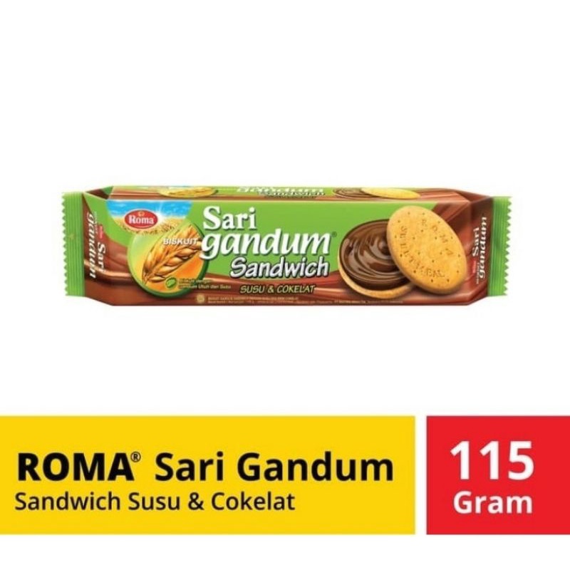 

biskuit ROMA sari gandum biskuit sandwich susu dan coklat