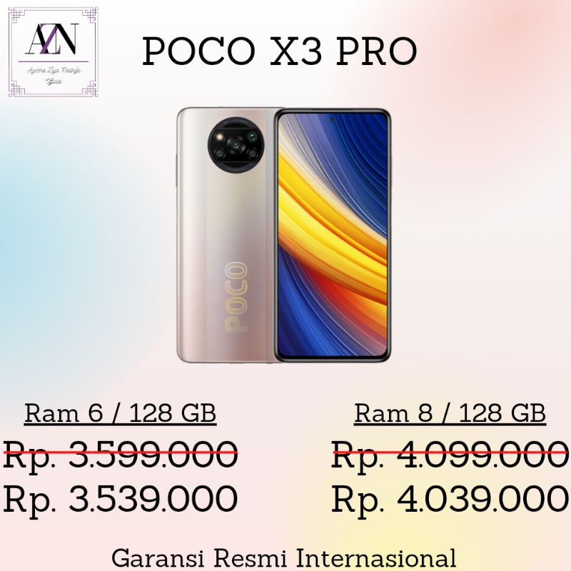 HP XIAOMI POCOPHONE X3 PRO RAM 6 / 128 GB & 8 / 128 GB GARANSI RESMI HANDPHONE TERLARIS