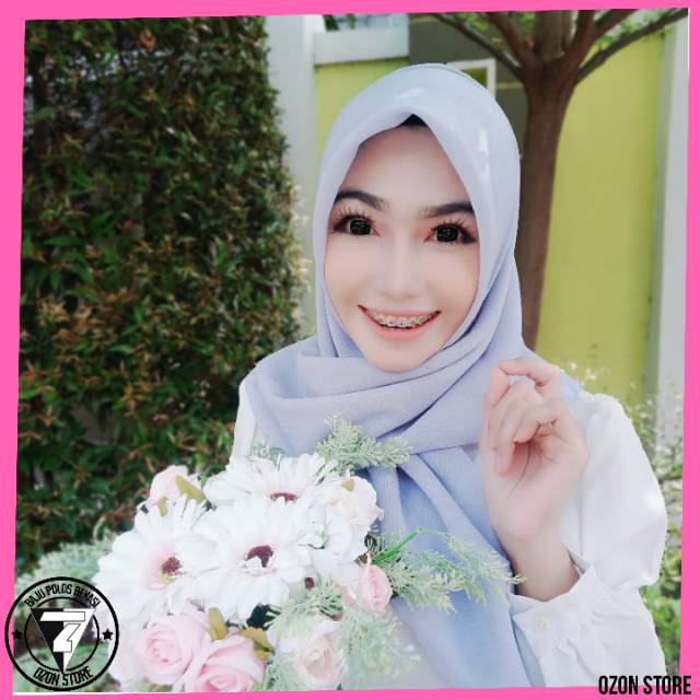 Kerudung Segi Empat Bella Square Hijab Jilbab Polycotton Daily Hijab Simple - ABU MUDA