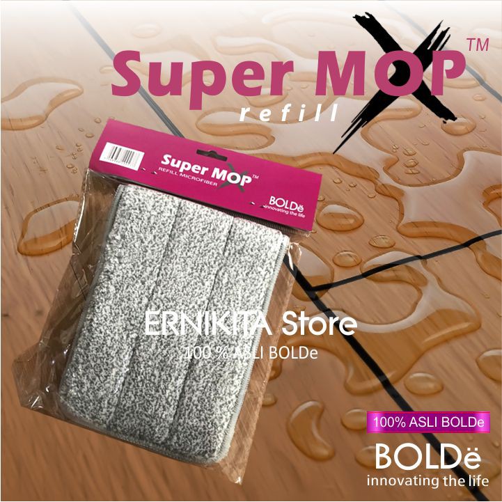 BOLDe KAIN PEL SUPERMOP X - Refill Kain Pel Microfiber Alat Pel Model Flat Mop