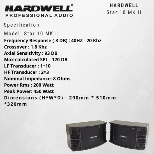 Speaker Pasif 10 Inch Hardwell STAR 10 MK II Original Speaker Passive