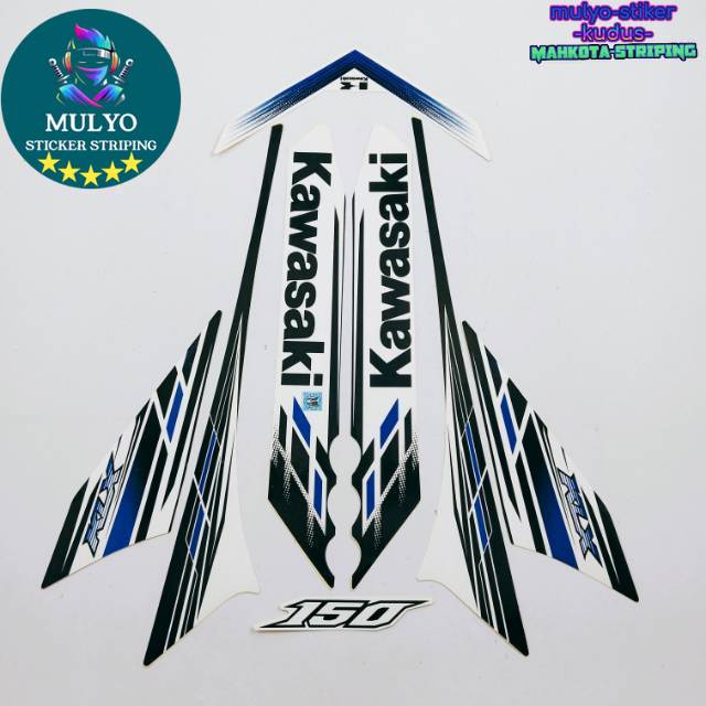 STRIPING STICKER LIS LES POLET motor kawasaki klx 150 lama hitam putih list body standar terbaik ter