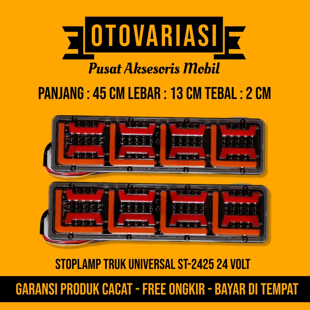 Lampu LED Variasi Stoplamp Stop Lamp Rem Belakang Mobil Universal Truk Truck Pickup Carry L300 24 Vo