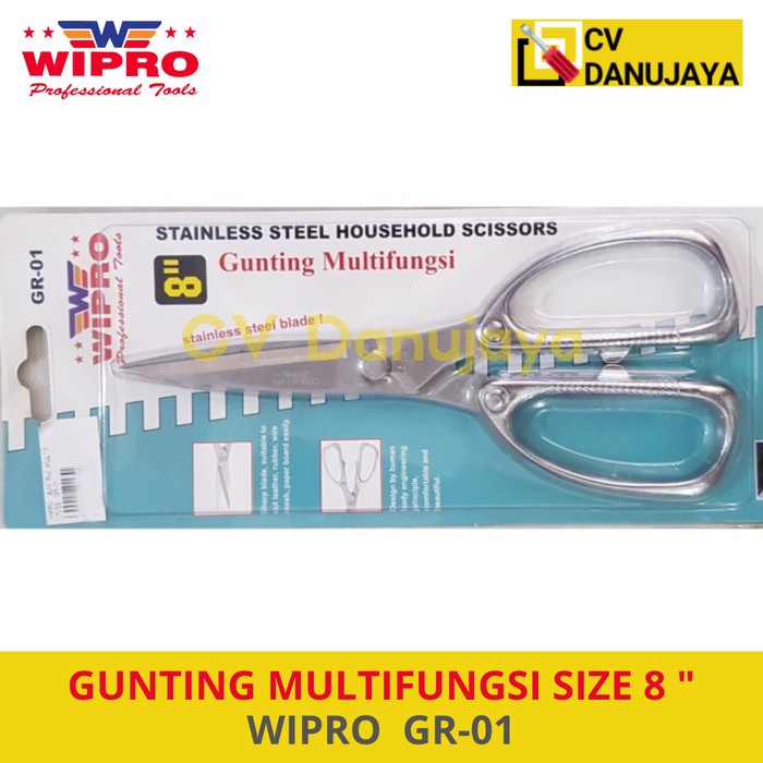 

GUNTING MULTIFUNGSI SIZE 8" Stainless Steel Tajam WIPRO GR-01