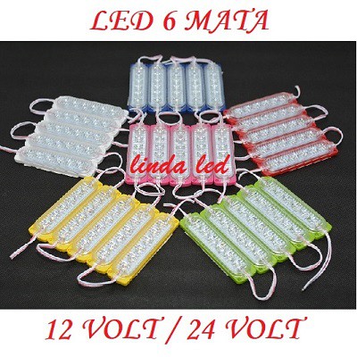 LAMPU LED MODUL 6MATA SMD 2835 10425 12VOLT dan 24VOLT WATERPROOF 6 MATA 12V 24V 1224 V VOLT VARIASI