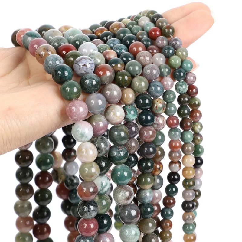 Manik Bahan Craft Batu Alam Indian Agate Bahan Membuat Gelang Kalung Tasbih