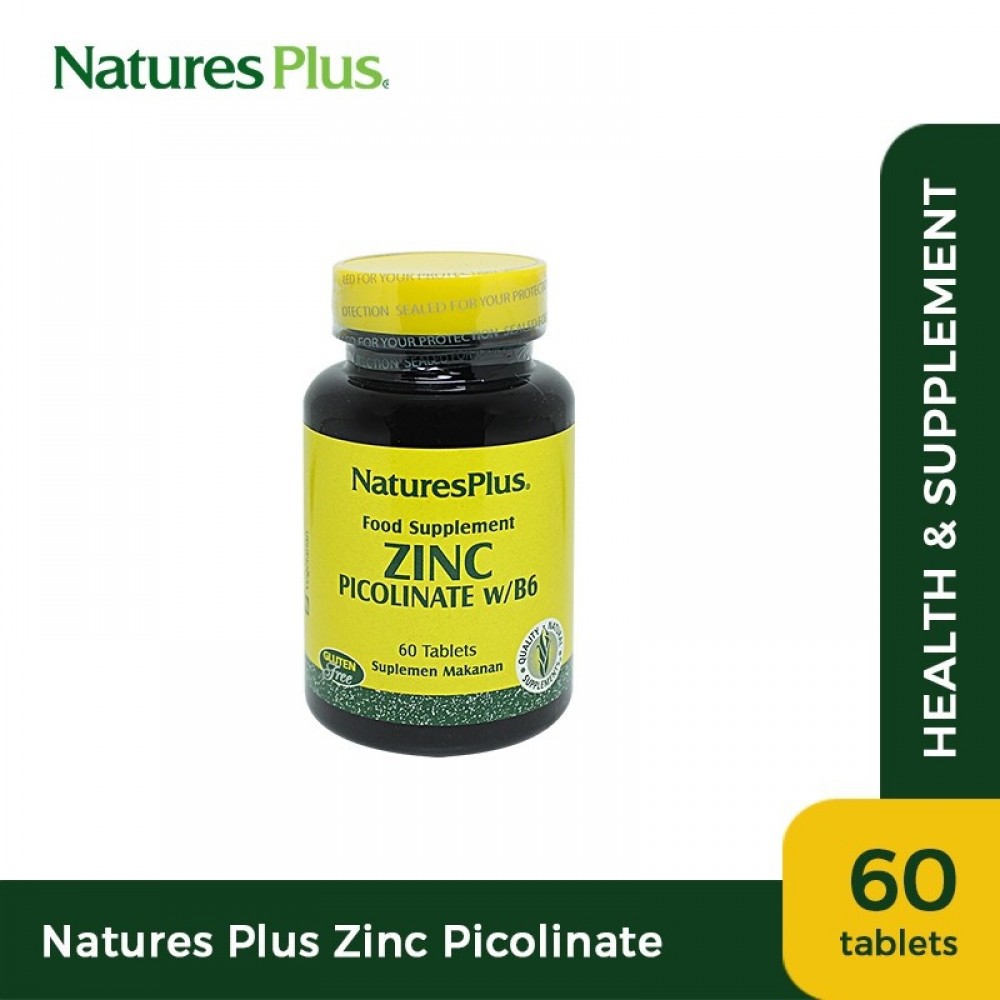 Natures Plus Zinc Picolinate B6 Suplemen Imune Hati 60 Tablets