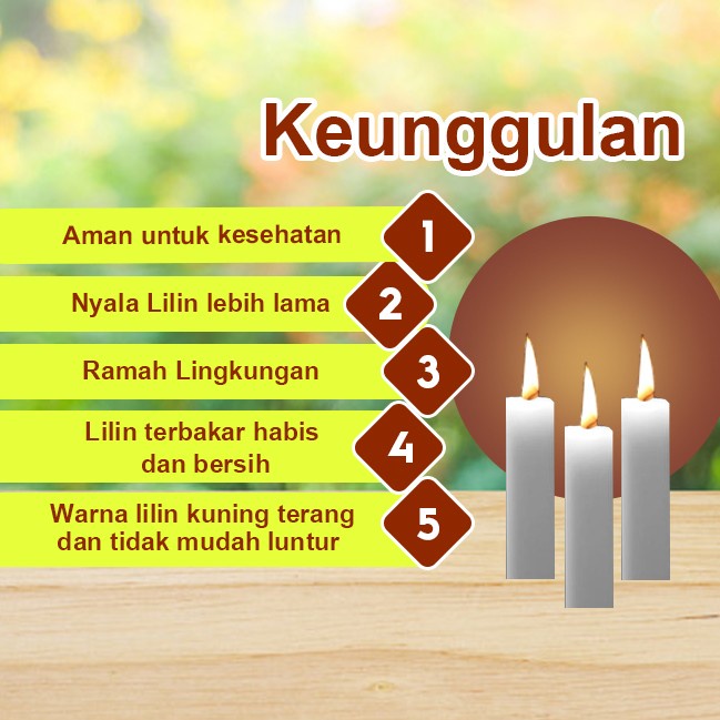 Lilin Batang Sembahyang Sukhavati P440 Putih