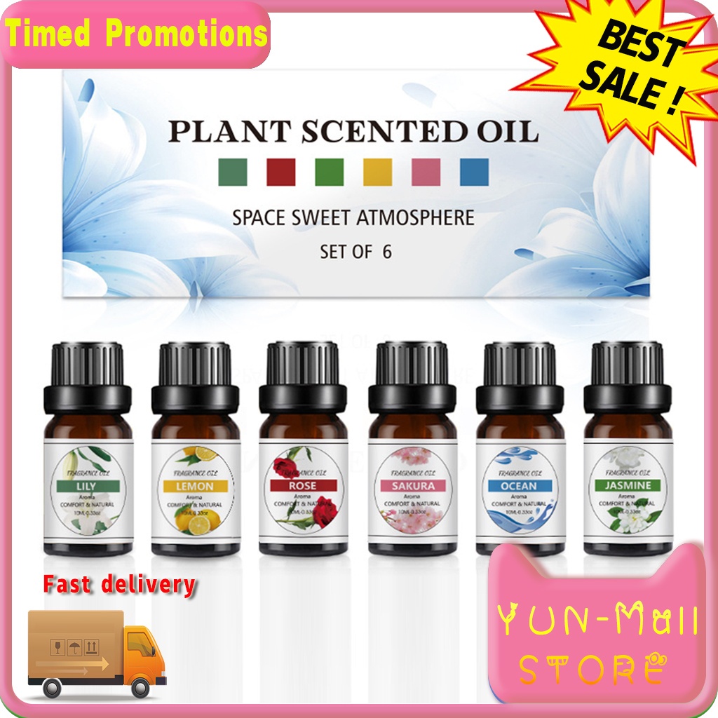 Essential Oil 10ml Minyak Aroma Terapi 6 in 1 Diffuser Humidifier Natural Relax Fresh Detail produk dari Essential Oil Lemongrass Esensial Humidifier 100% Pure Natural Pengharum Ruangan Air Freshener