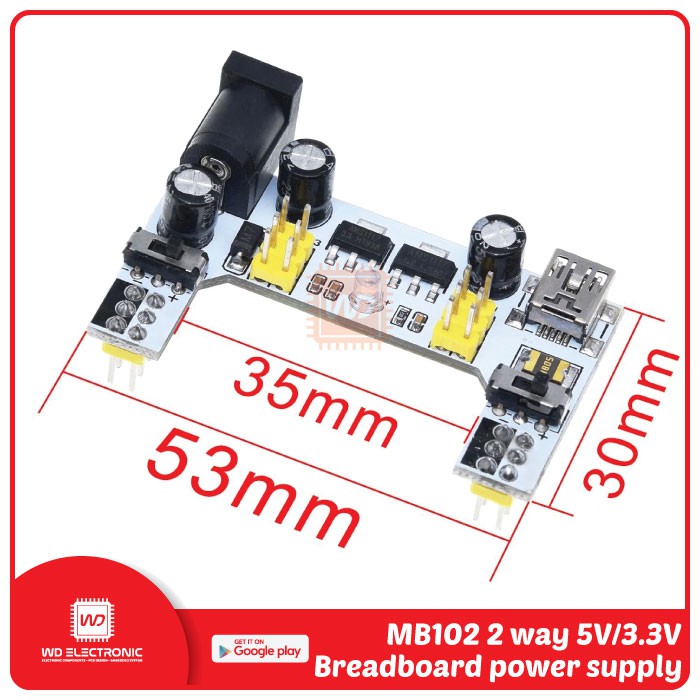 MB102 Breadboard Power Supply DC 6.5-12V MB102 White