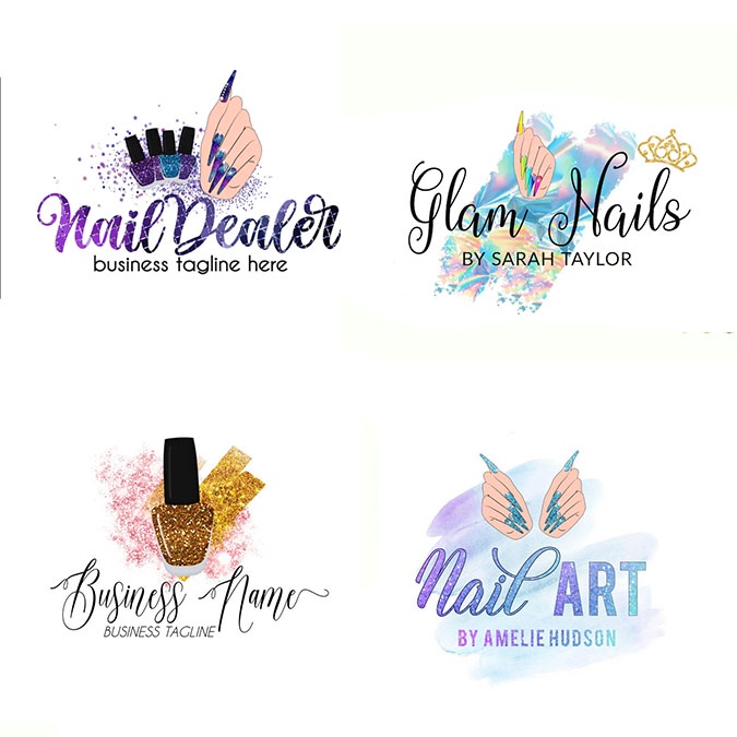 jasa bikin desain custom logo toko olshop nail salon unik elegant