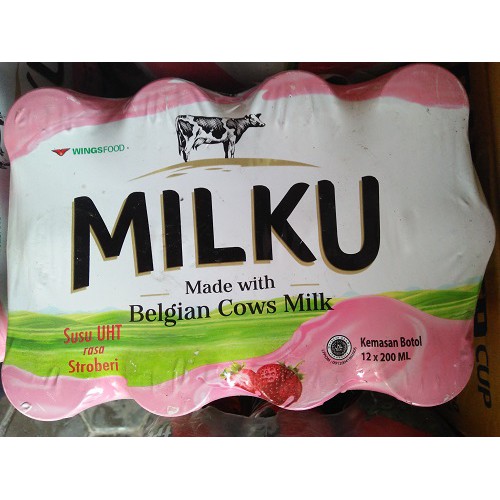 

MILKU Susu Stroberi Strawberry 12pcs x 200ml