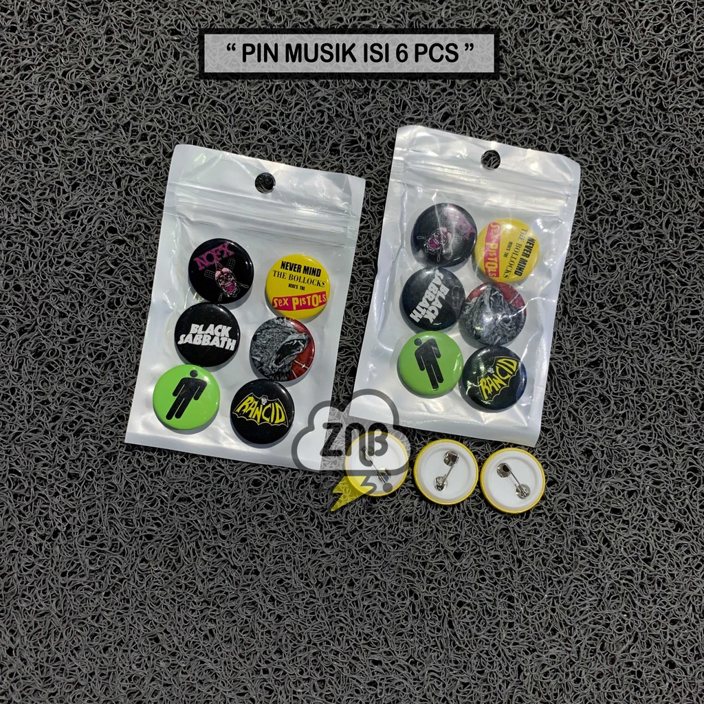 PIN ISI 6 PCS PIN MUSIK PIN BROS ASESORIS TAS JAKET KEMEJA