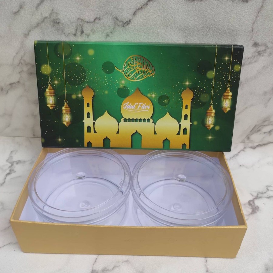 

Hardbox Idul Fitri Hijau/ Hampers Lebaran / Kotak Kue Kering