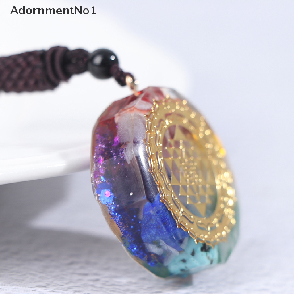 (AdornmentNo1) Orgonite Kalung Rantai Liontin Batu Chakra Penyembuhan Luminous Untuk Wanita