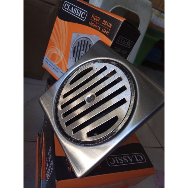 saringan got afur lantai model toto stainless tebal 4.5inc