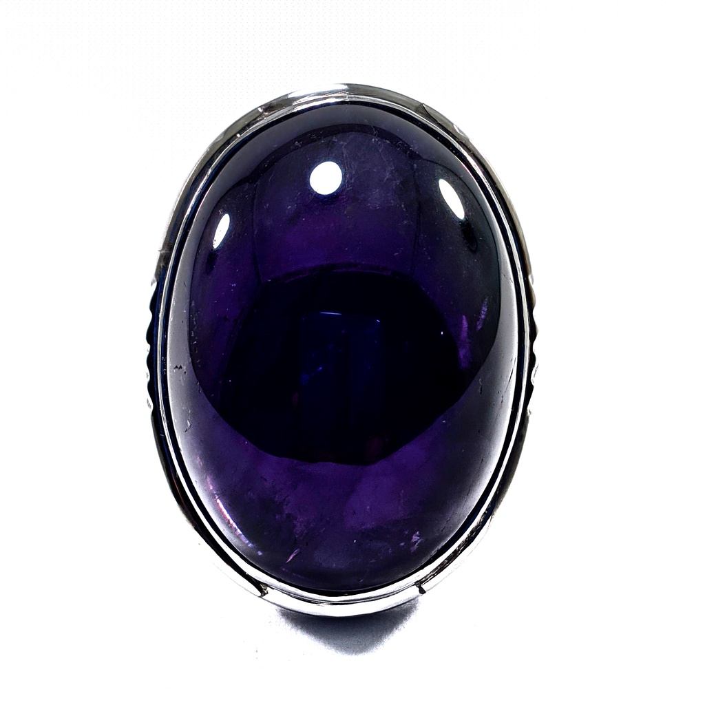 Natural Kecubung Ungu Amethyst Bodyglass Oval Cabochon Shape Cut Elegan