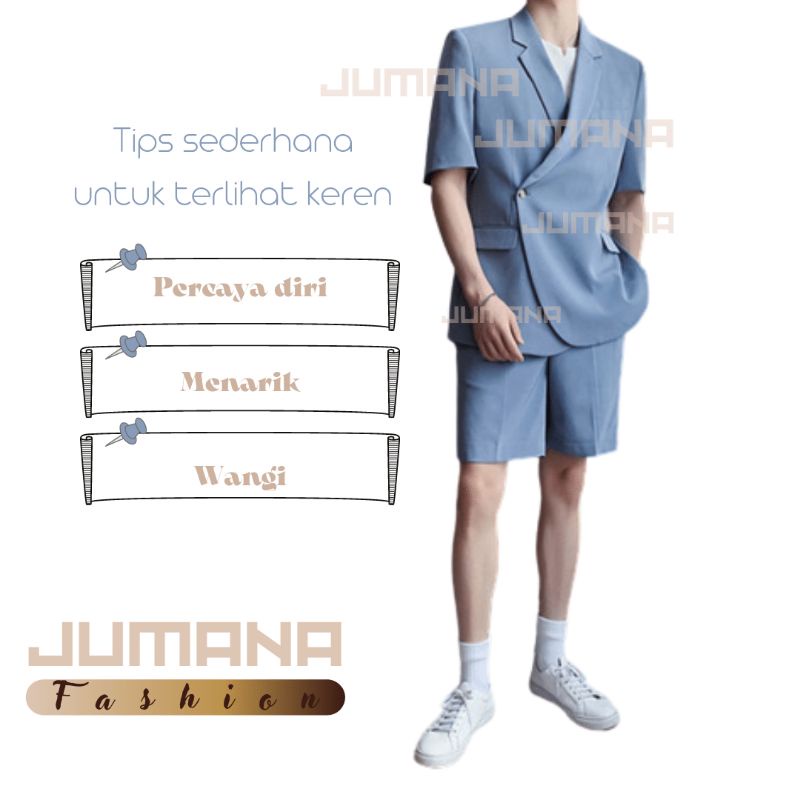 SETELAN BLAZER PRIA | SETELAN BLAZER LENGAN PENDEK | SETELAN BLAZER CELANA PENDEK | SETELAN JAS PRIA