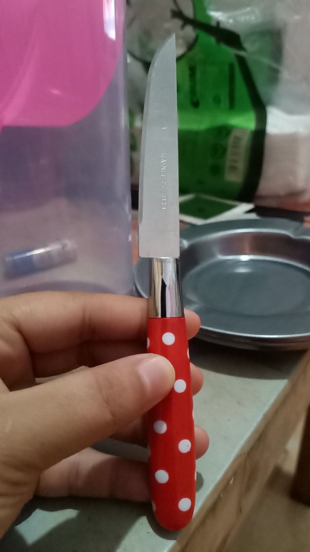 Pisau Buah Polkadot Pisau Dapur Kupas Buah Sayur Tajam Bagus