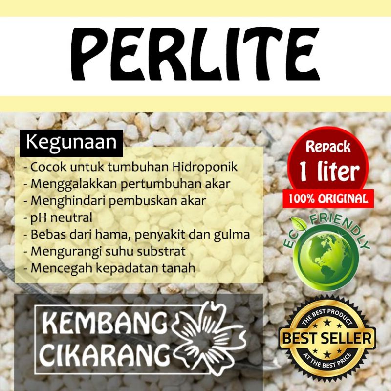 PERLITE KEMASAN 1lt media tanam natural kaktus dll perlite premium repack 1lt