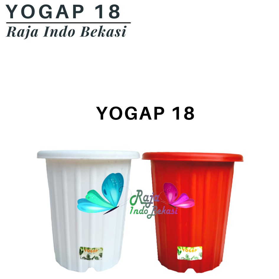 Paket 3PCS Pot Bunga Yogap Ypt 18 Putih Uk 21 Model Tinggi Tebal Berkualitas Bukan Pot Tawon Pirus