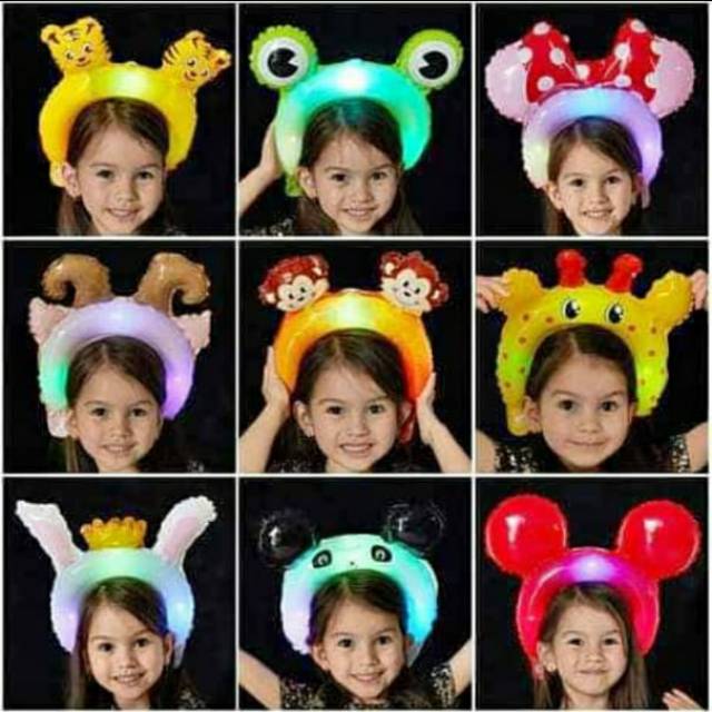 Balon bando led foil perlengkapan pesta mainan anak