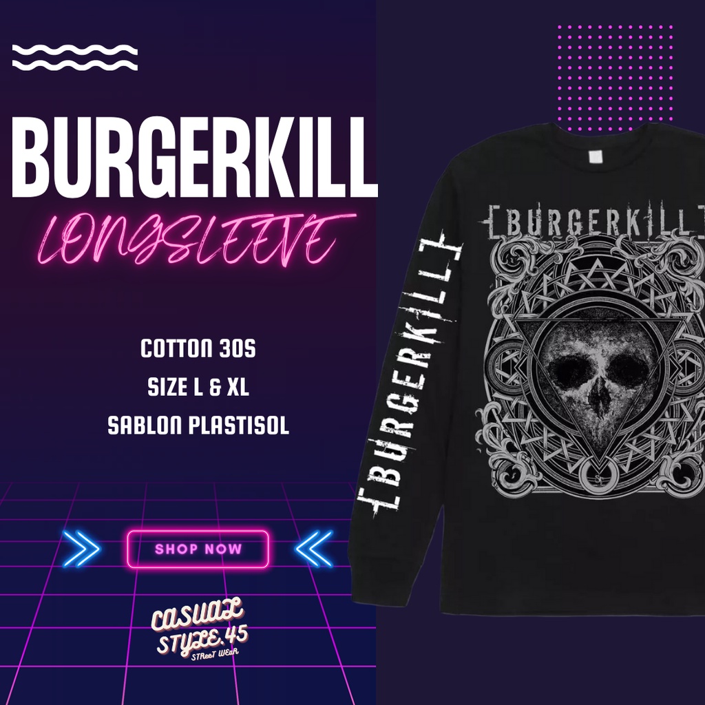 KAOS BURGERKILL LENGAN PANJANG ADAMANTINE AMERICAN TOUR 2015 BEGUNDAL METAL TANGAN PANJANGBAND UNDER