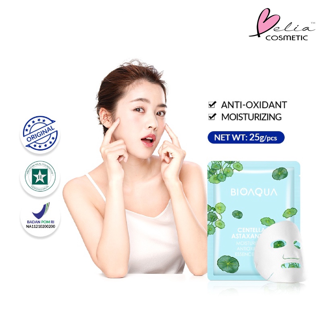 ❤ BELIA ❤ BIOAQUA Sheet Mask Master Series Plant | Flowers | Fruit | Eye Mask | Facial Mask Brightening Glowing Moisturizing Skin Care | Hydrating Essence Face Mask Brightening Anti Acne Jerawat | Honey Vitamin C Masker Wajah Muka Pelembab Kulit Cosmetics-BA CentellaAstaxanth