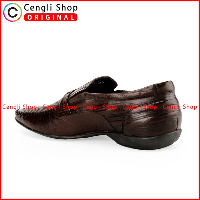 PLAYBOY SEPATU PANTOFEL KULIT FORMAL PRIA ORIGINAL TERBARU COKLAT PL53