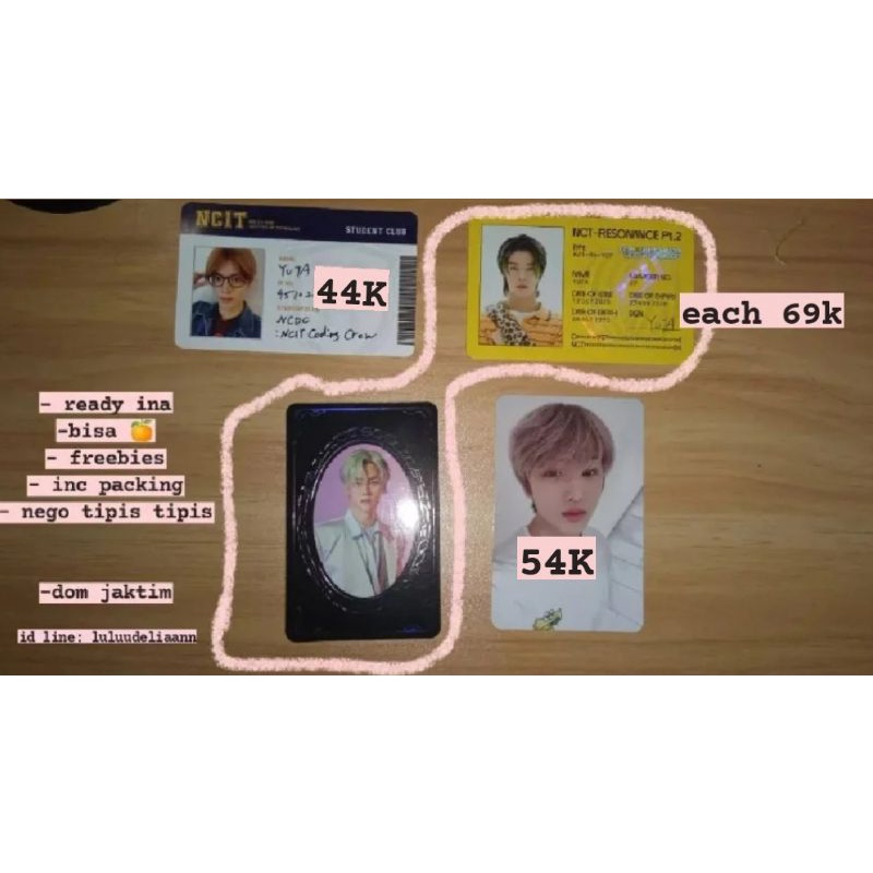 JISUNG CAFE | KUN YEARBOOK | NCIT YUTA ID CARD | RESONANCE YUTA PC/PHOTOCARD