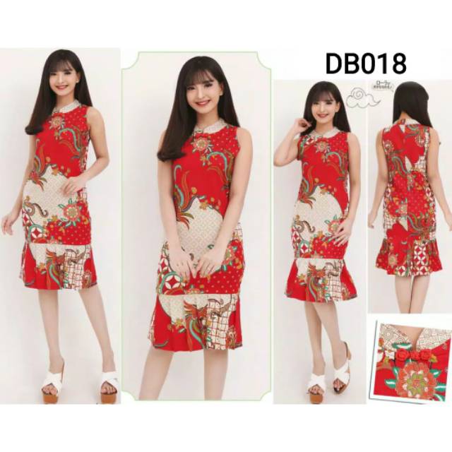 NEW MODERN BATIK DRESS / CHEONGSAM DRESS / HALTER NECK DRESS / SHANGHAI DRESS
/ BAJU BATIK DB018
