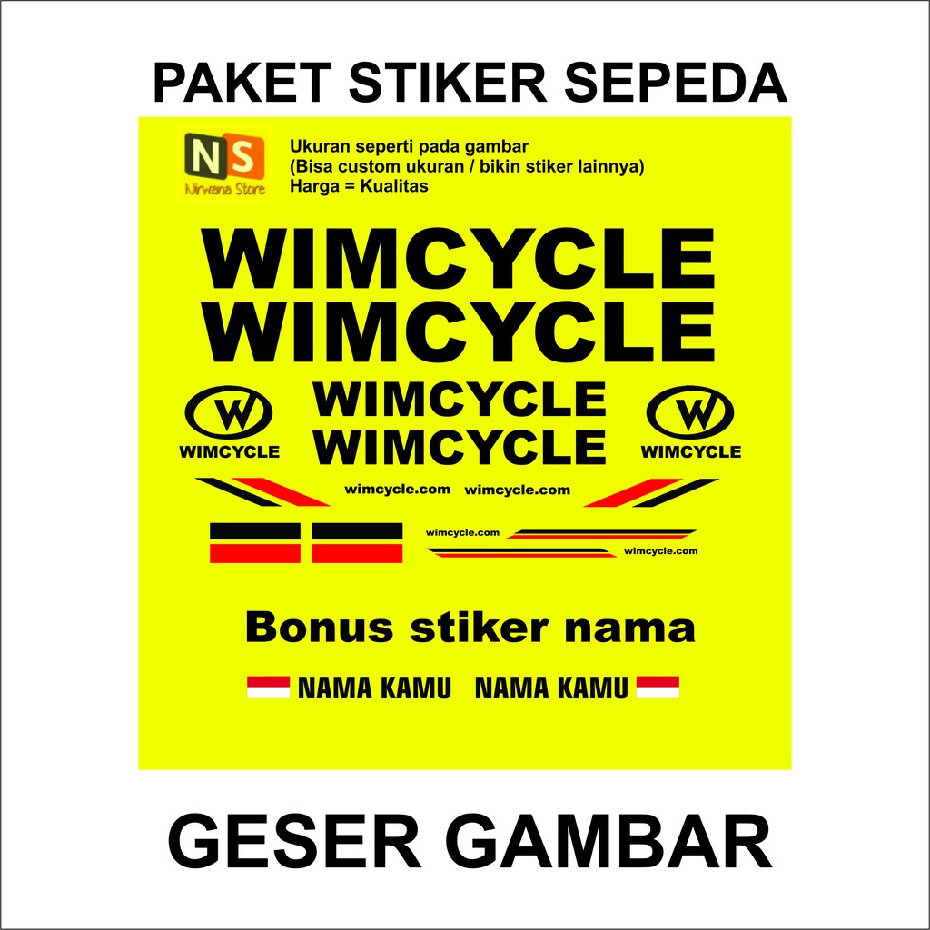 Cutting stiker sepeda wimcycle
