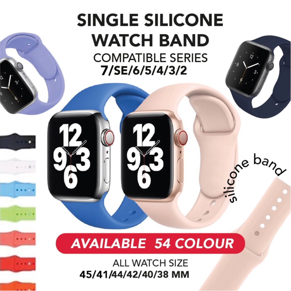 Strap untuk Apple Watch IWO HW 49 45 44 42 41 40 38mm Tali Jam Tangan SPORT Band Single Silicon Premium iWatch series 1 2 3 4 5 6 7 8 9 ULTRA SE