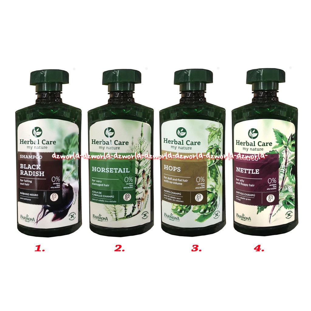 Herbal Care Shampoo Black radish Hosetail Hops Nettle 330ml Herbalcare