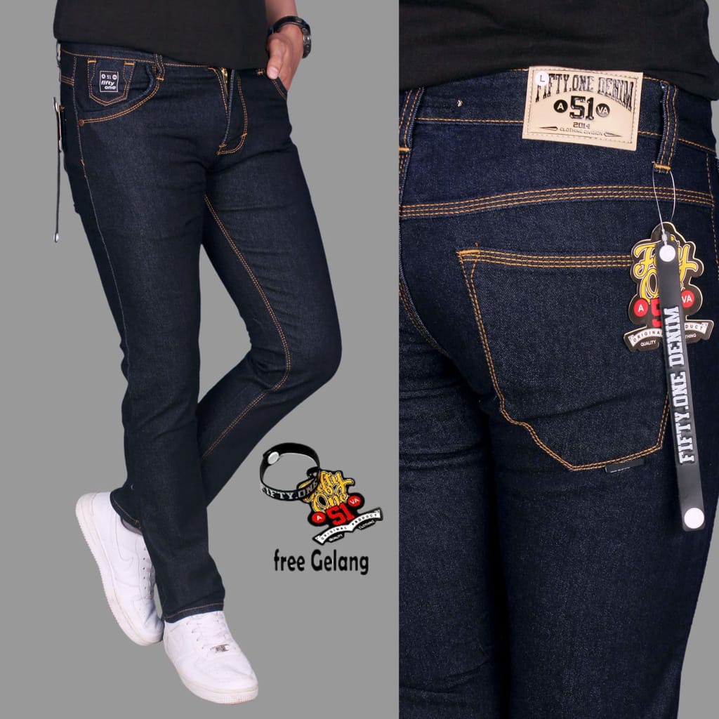 FIFTYONE DENIM -Celana Jeans Pria Slim Fit Streetch / Celana Jeans Panjang Pria Skinny /Celana Pensil Stretch Melar Slimfit Premium