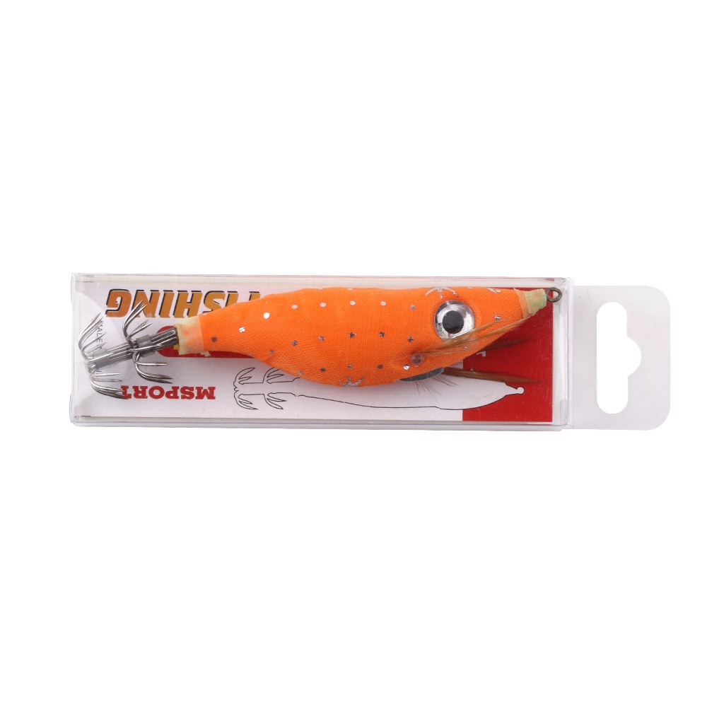 Hengjia Umpan Pancing Squid Jig Lures Hard Plastic Bait Bentuk Udang Mata Besar 3d Bahan Kayu 16 Warna Shrimp Bait For Octopus cuttlefish Tackle