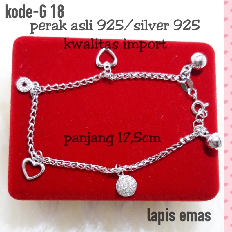 GELANG TANGAN/GELANG WANITA/GELANG PERAK ASLI/GELANG TERMURAH/GELANG PERAK ASLI/GELANG LOVE