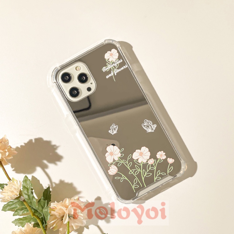 Soft Case TPU Motif Kupu-Kupu Bunga Untuk Iphone 12 13 11 Pro MAX 7 8 Plus XR X XS MAX SE 2020