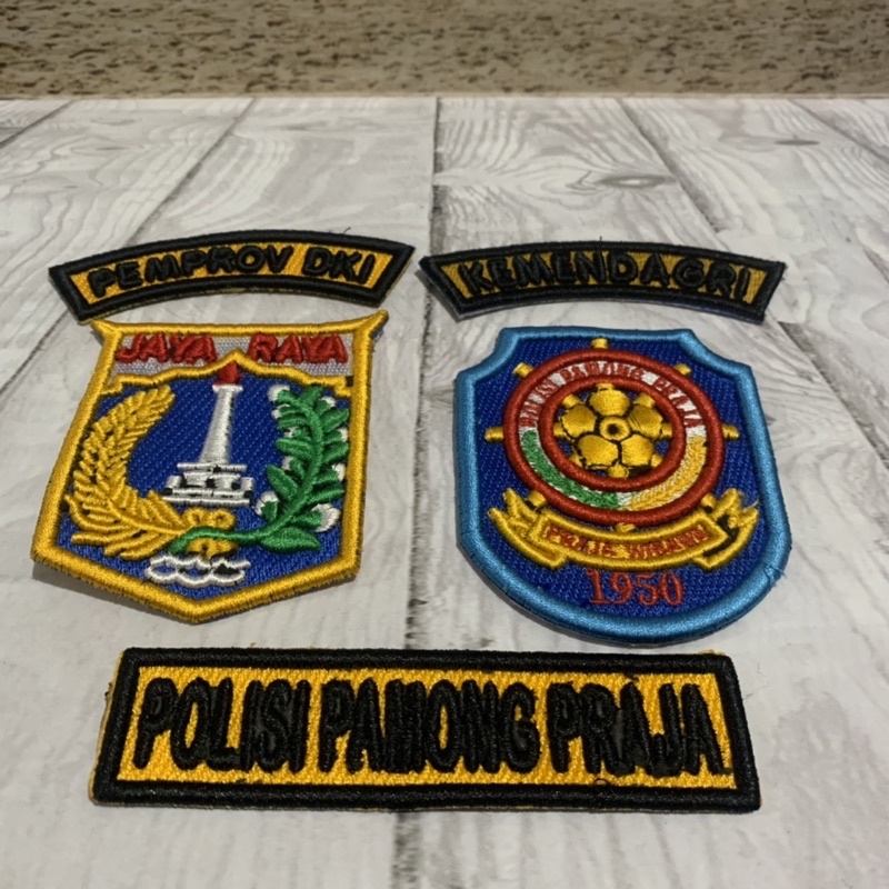 LOGO BORDIR PDH POL PP TIMBUL BEDGE PDH TIMBUL ATRIBUTPOL PP PDH DKI TIMBUL ATAU CUSTOM PDH