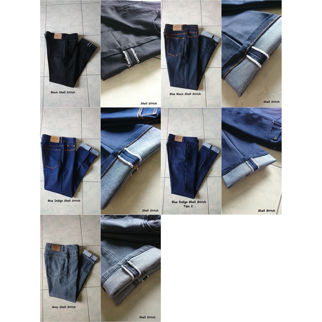 Celana Jeans Denim Pants Panjang Shell Stitch Selvedge accent