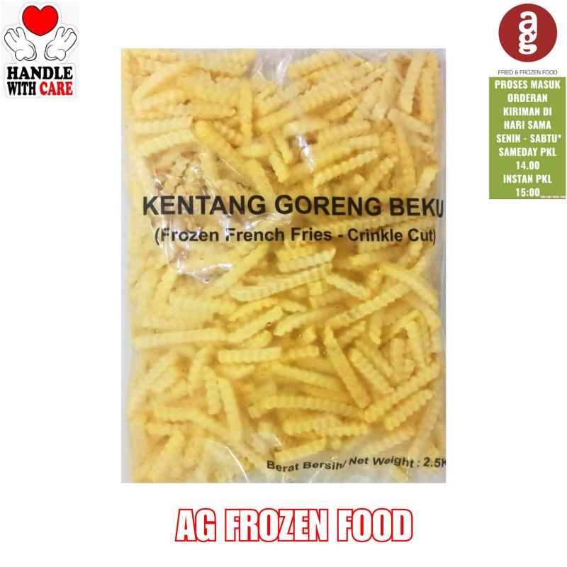 

Hyfun French Fries Crincle Cut Polos 500 Gram/1kg/2Kg/ 2,5KG