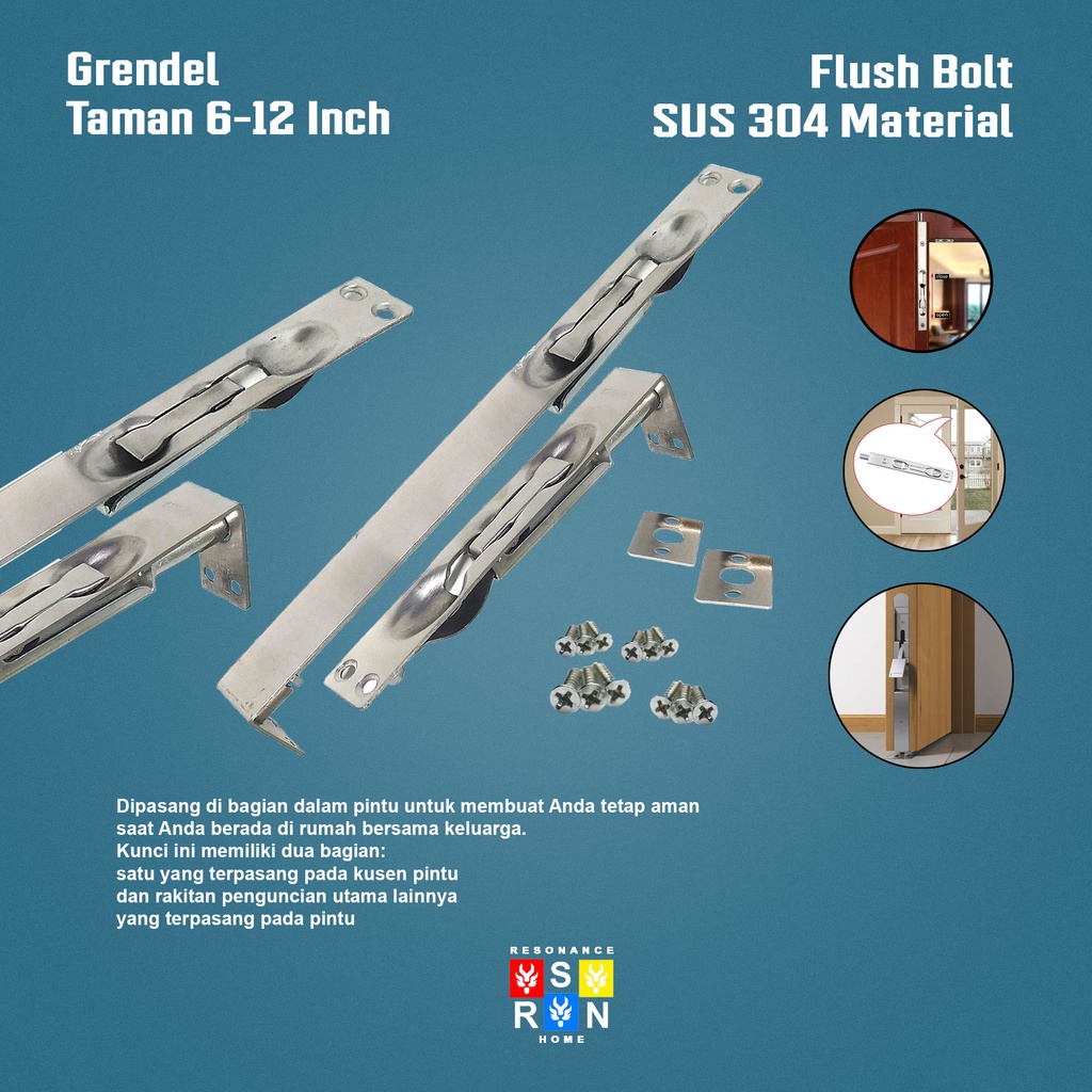 Grendel / Slot Tanam / Flush Bolt 6&quot; + 12&quot; Resonance Home