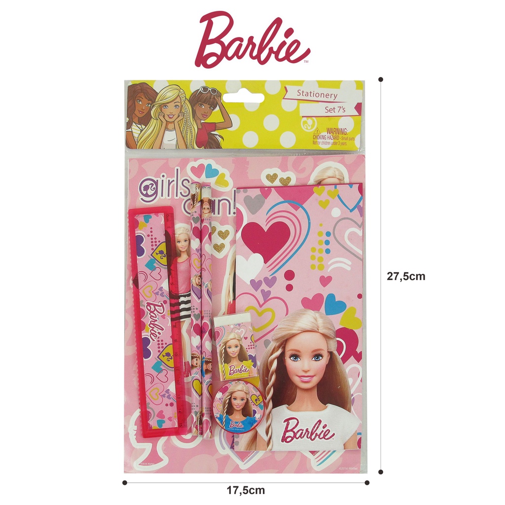 

Ay00! BARBIE Stationery Set / Alat Tulis Set / Penggaris / Pensil / Penghapus / Serutan / Karakter