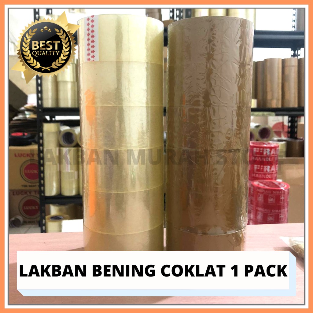 

LAKBAN BENING COKLAT 2" INCH 45MM 50 YARD ISOLASI MURAH SETARA DAIMARU 1 PACK MEREK OSAKA