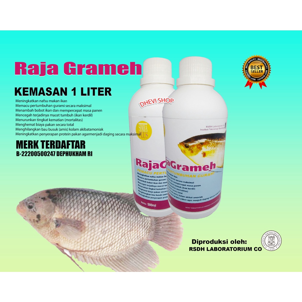 1 LITER-RAJA RAMEH-VITAMIN PENGGEMUK IKAN GURAMIE-OBAT PENGGEMUK IKAN-OBAT PERTUMBUHAN IKAN