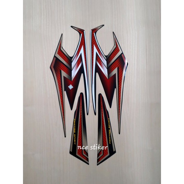 Stiker striping Yamaha RX-KING 2004 Hitam merah.