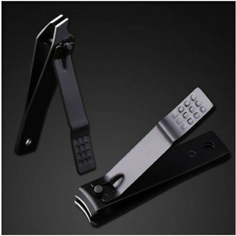 gunting kuku set stainless steel warna hitam manicure pedicure original bayi kucing cantengan miring murah 7 in 1 dompet motif