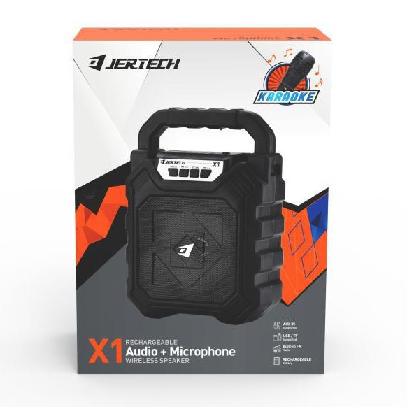 KISONLI - Speaker Bluetooth Tenteng Plus Mic Karaoke, Radio, USB, Micro SD - Jertech X1-5