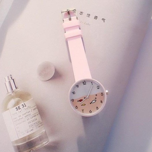 BAJ JAM TANGAN MURAH PRIA WANITA ANALOG RUBBER SHSHD  HARAJUKU CANDY CAT KOREAN STYLE FISH GN028